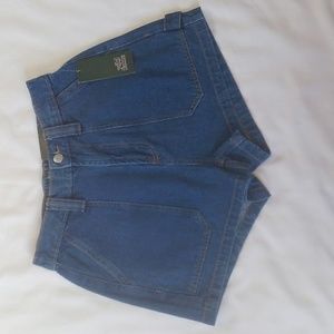 Wild Fable NWT Super High-Rise Utility Cotton Denim Blue Jean Shorts Sz 0